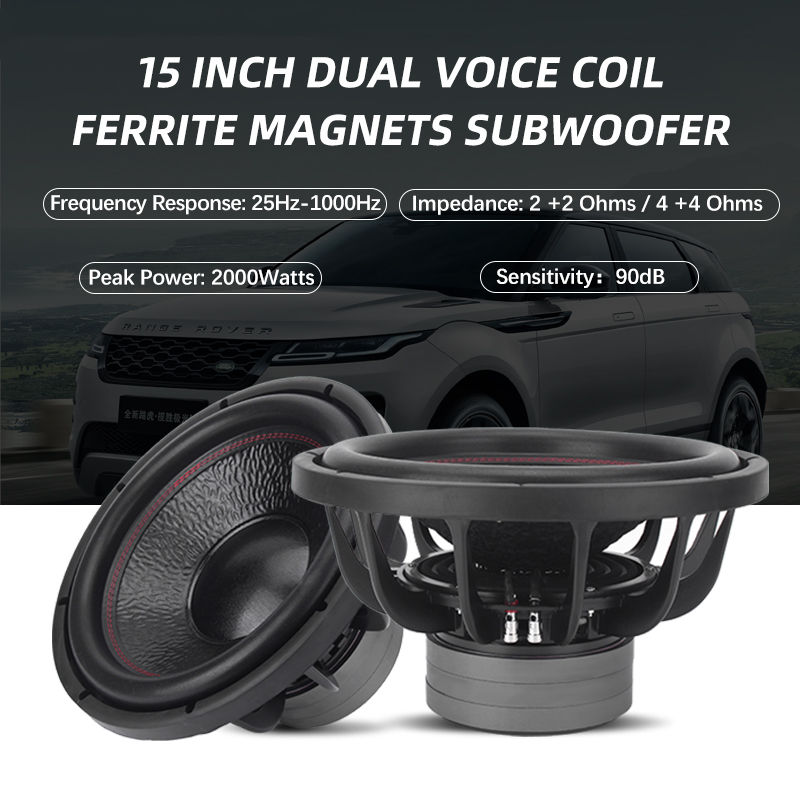 Thumbnail: Zeming 15 Inch Paper Cone Subwoofer Dual Voice Coil 4 Ohms Impedance Triple Magn
