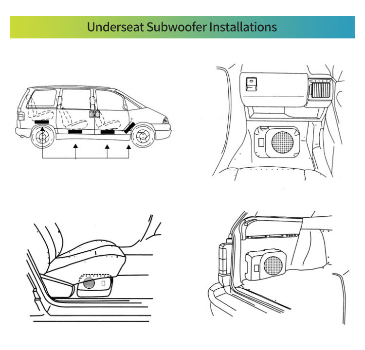 Thumbnail: Zeming 8/10 Inch 300W 400W 500W Active Slim Subwoofer Car Flat Subwoofer Underse