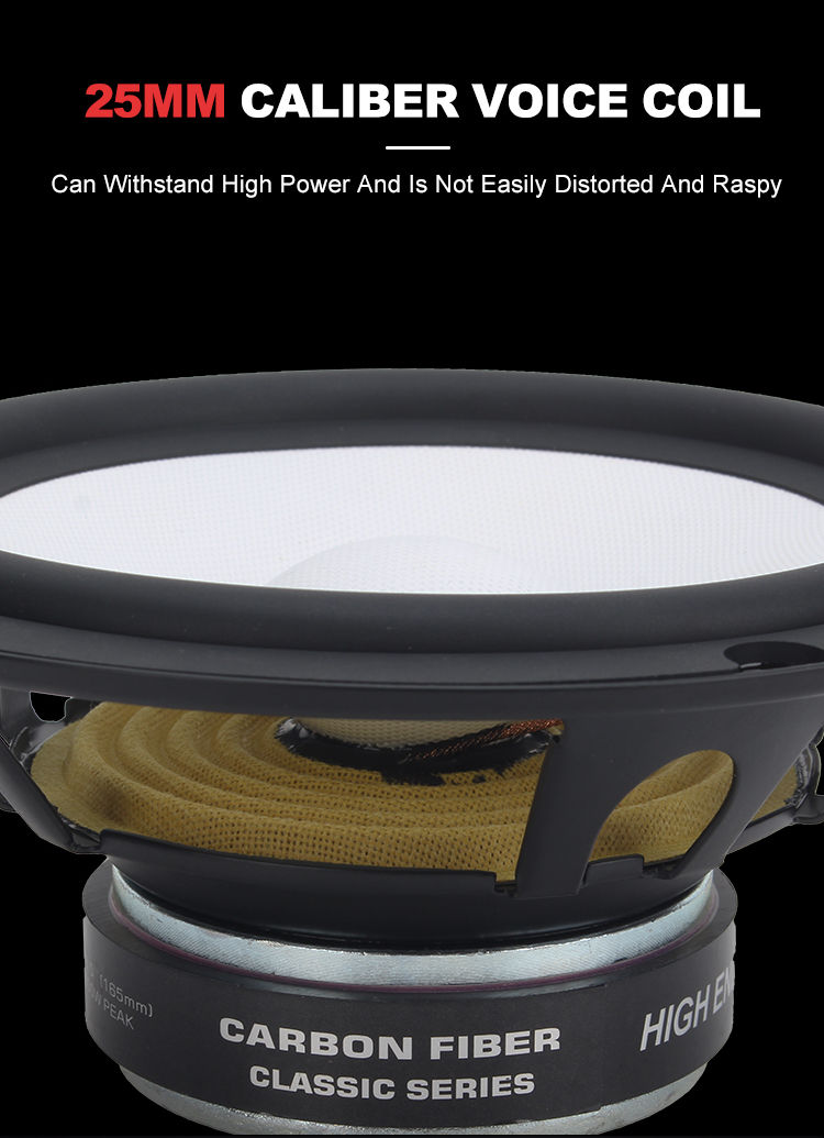 Thumbnail: Zeming Audio YS-65203 High End Glass Fiber Cone 2 Way Car Speakers 6. 5 Inches C