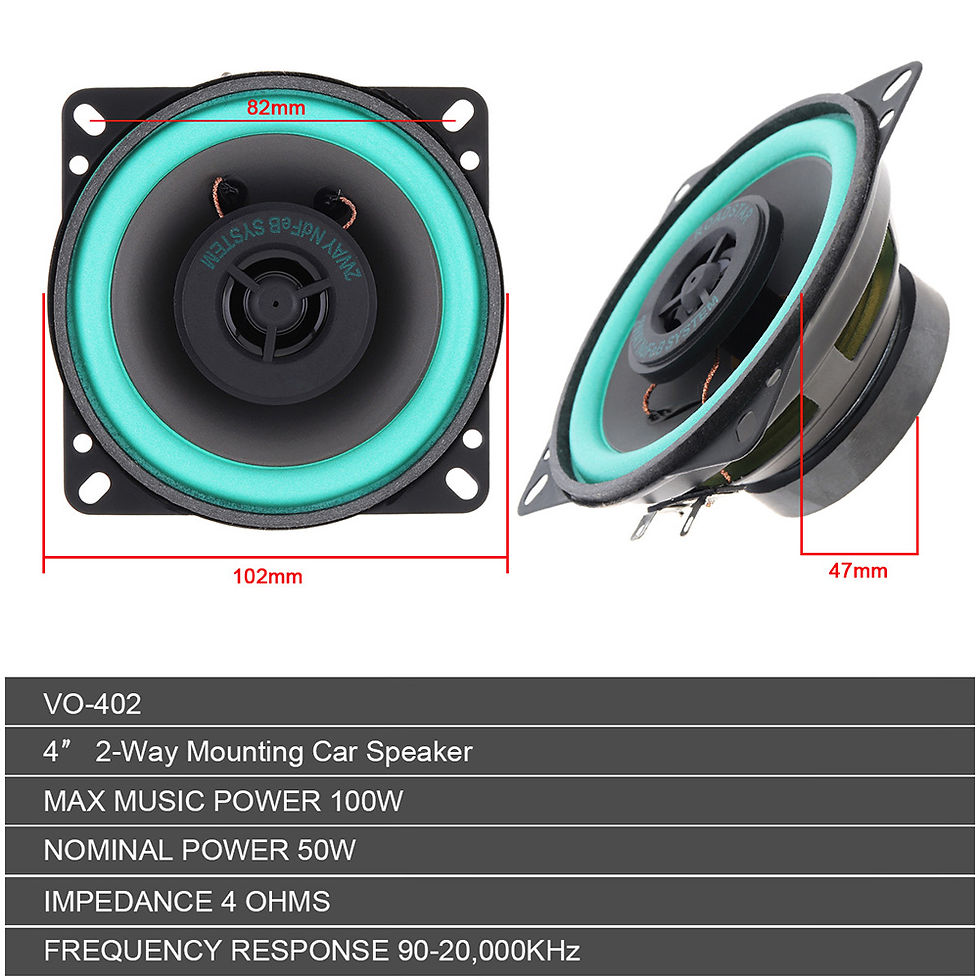 Thumbnail: 4 inch 2 Way 100W Car Audio HiFi Coaxial Speaker Auto Stereo Loudspeaker VO-402