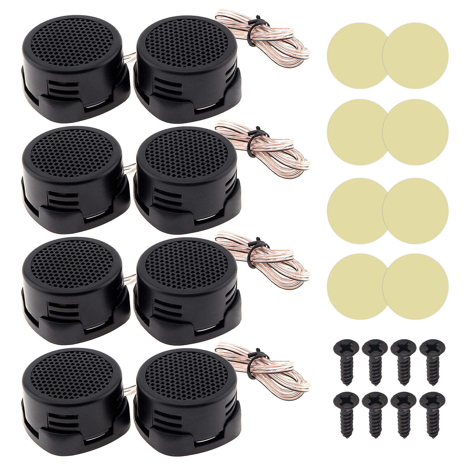 8pcs 12V 500W Universal Dome Tweeter Speakers High Frequency Mini Tweeters for C