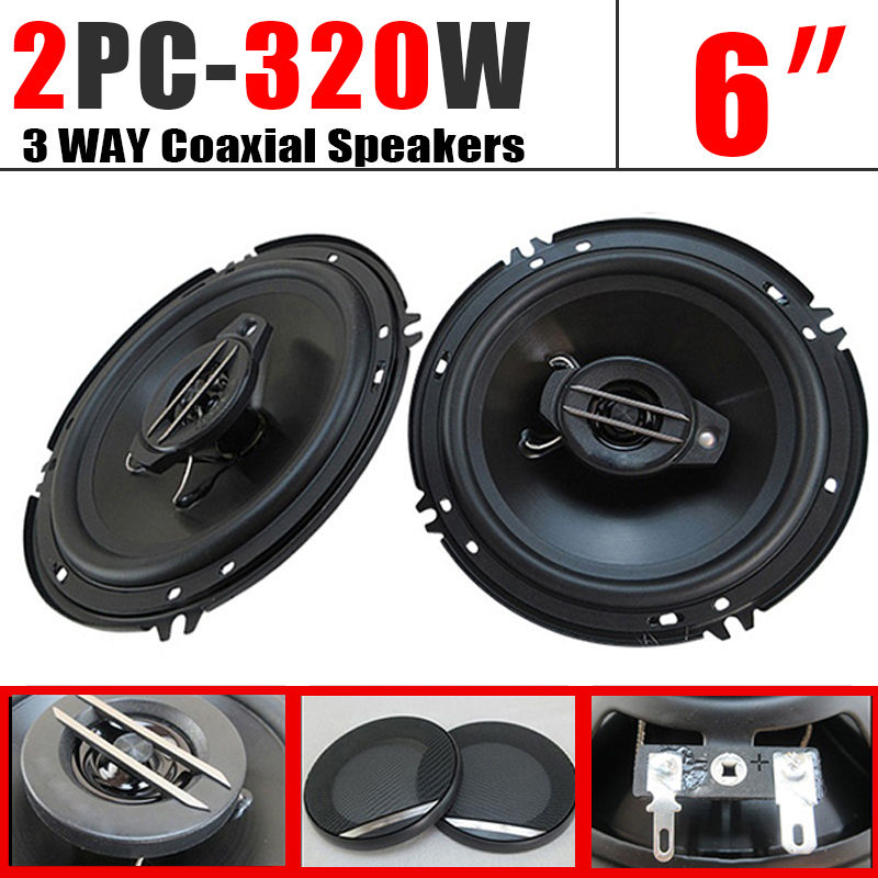 2pcs 6 Inch 320W 3 Way Universal Car Coaxial Car Music Stereo Full Range Hi-Fi f