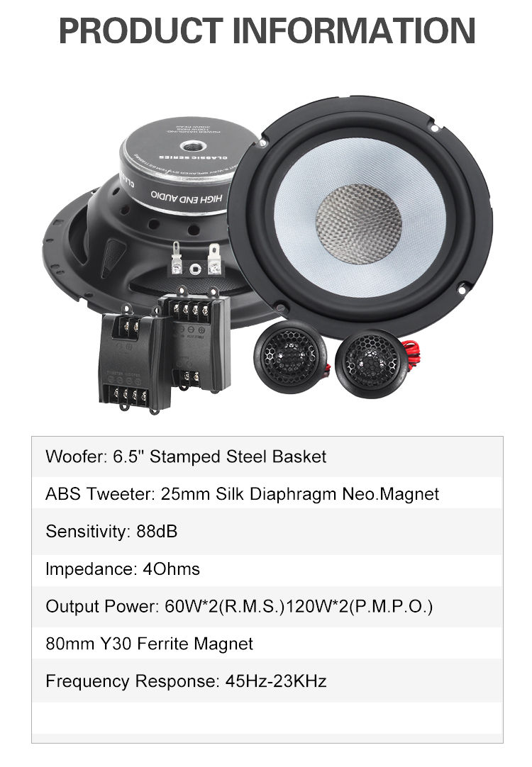 Thumbnail: Zeming Audio YS-65202 Best Car Audio Speaker Set 6.5 Inch Component Speaker for 