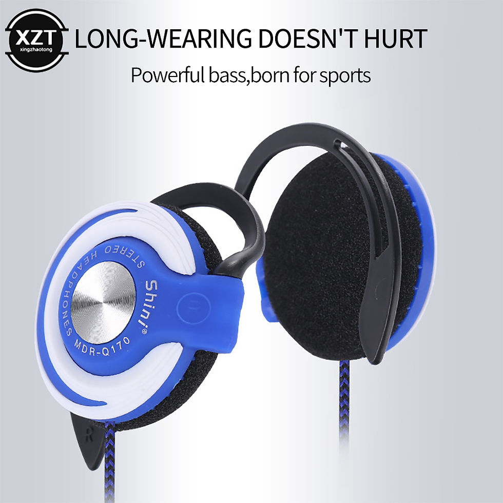 Thumbnail: Wired Headphones HIFI Heavy Bass Headset Over-ear Adjustable Ear Hook Earphones 