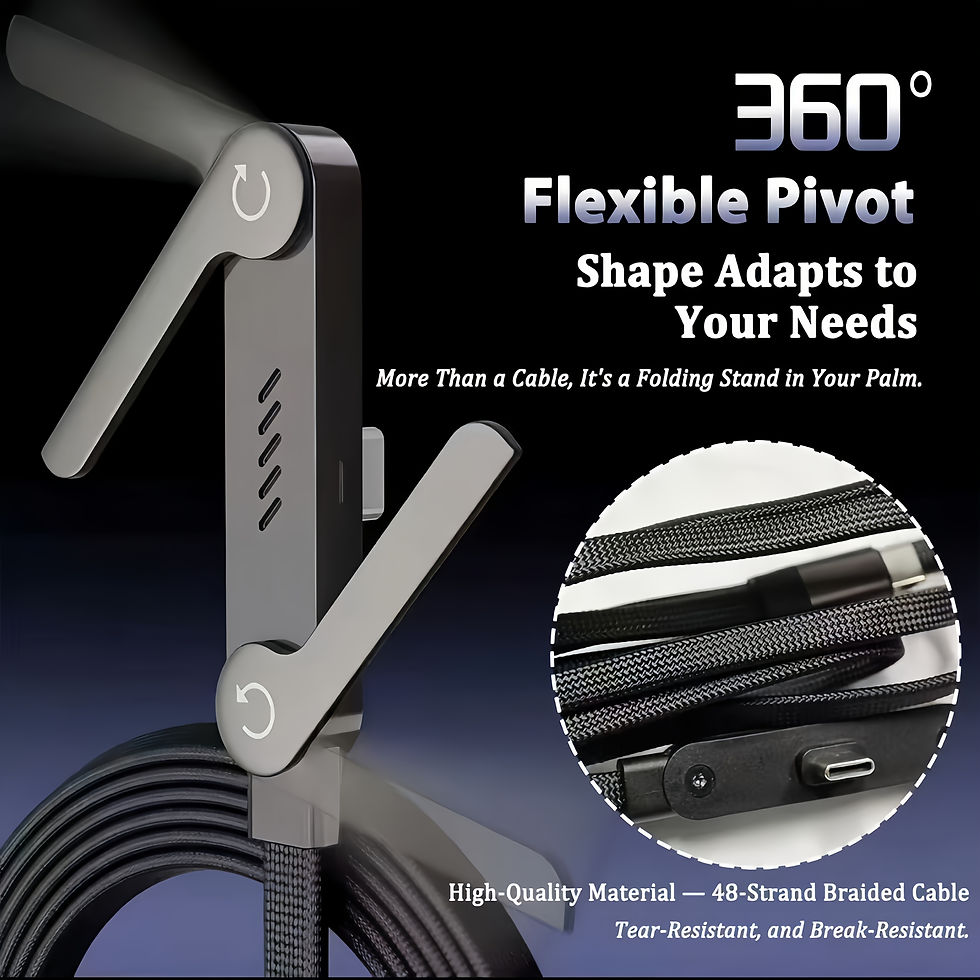 Thumbnail: 1/3PCS Foldable Charging Cable With Integrated Stand Fast Charging Cable Phone T