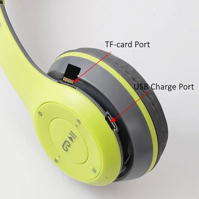 Thumbnail: P47 Bluetooth 5.0 Wireless Headphone Foldable HIFI Stereo Bass Earphone Kid Helm