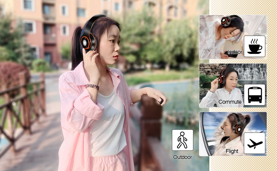 Thumbnail: Best Colorful Earphones Wireless Bluetooth 5.3 Headsets Built-in Mp3 Player Fold