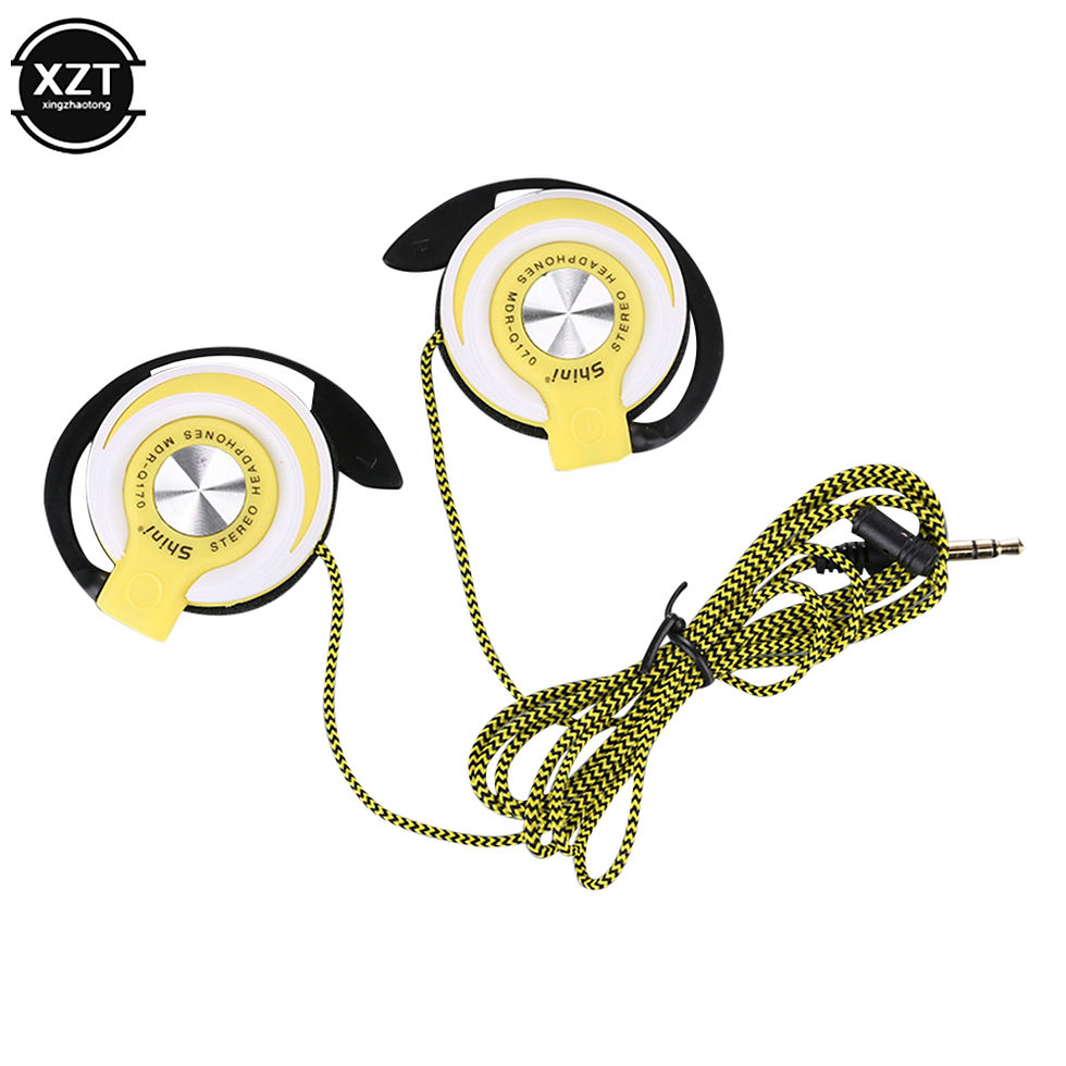 Thumbnail: Wired Headphones HIFI Heavy Bass Headset Over-ear Adjustable Ear Hook Earphones 
