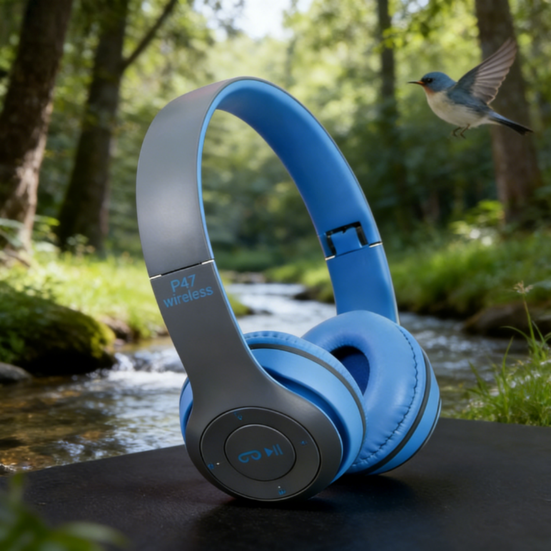 Foldable Bluetooth Headphones Wireless Overhead Earphones with Microphone Volume