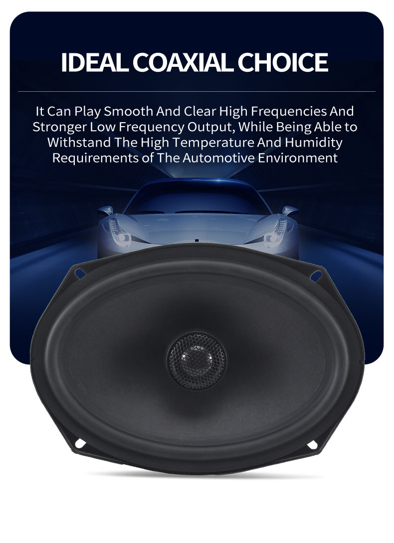 Thumbnail: Zeming 6*9 Inch Ferrite Magnet 88DB Coaxial Car Speakers 180W 2-Way Audio Iron C