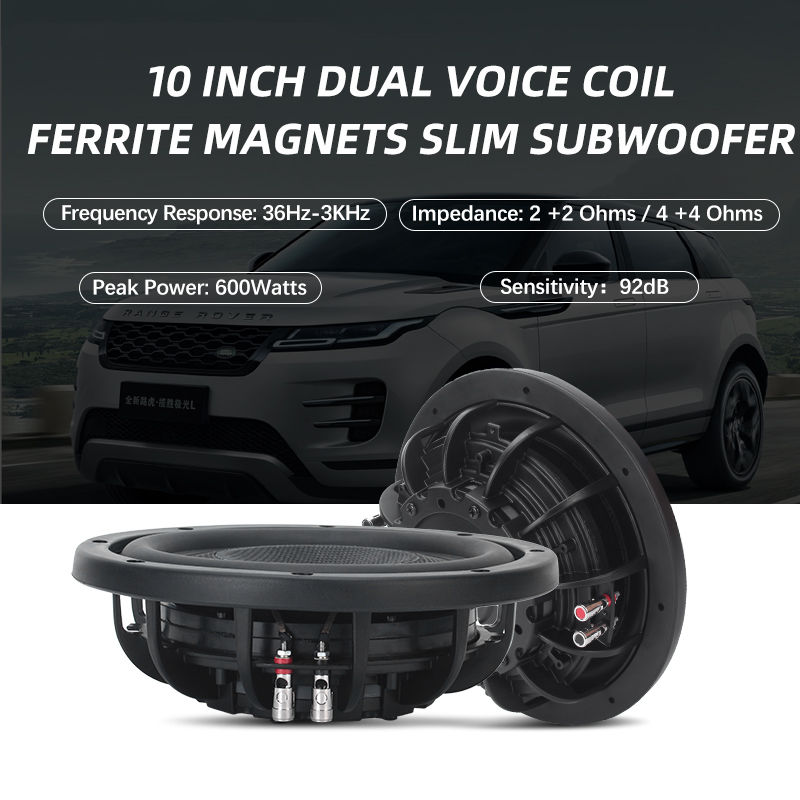 Thumbnail: Zeming YS101SL Ultra-thin Car Audio Subwoofer 500 Watt Max Power 10 Inch Dual 4 