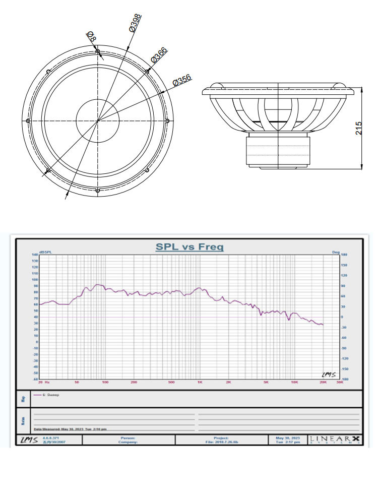 Thumbnail: Zeming 15 Inch Paper Cone Subwoofer Dual Voice Coil 4 Ohms Impedance Triple Magn