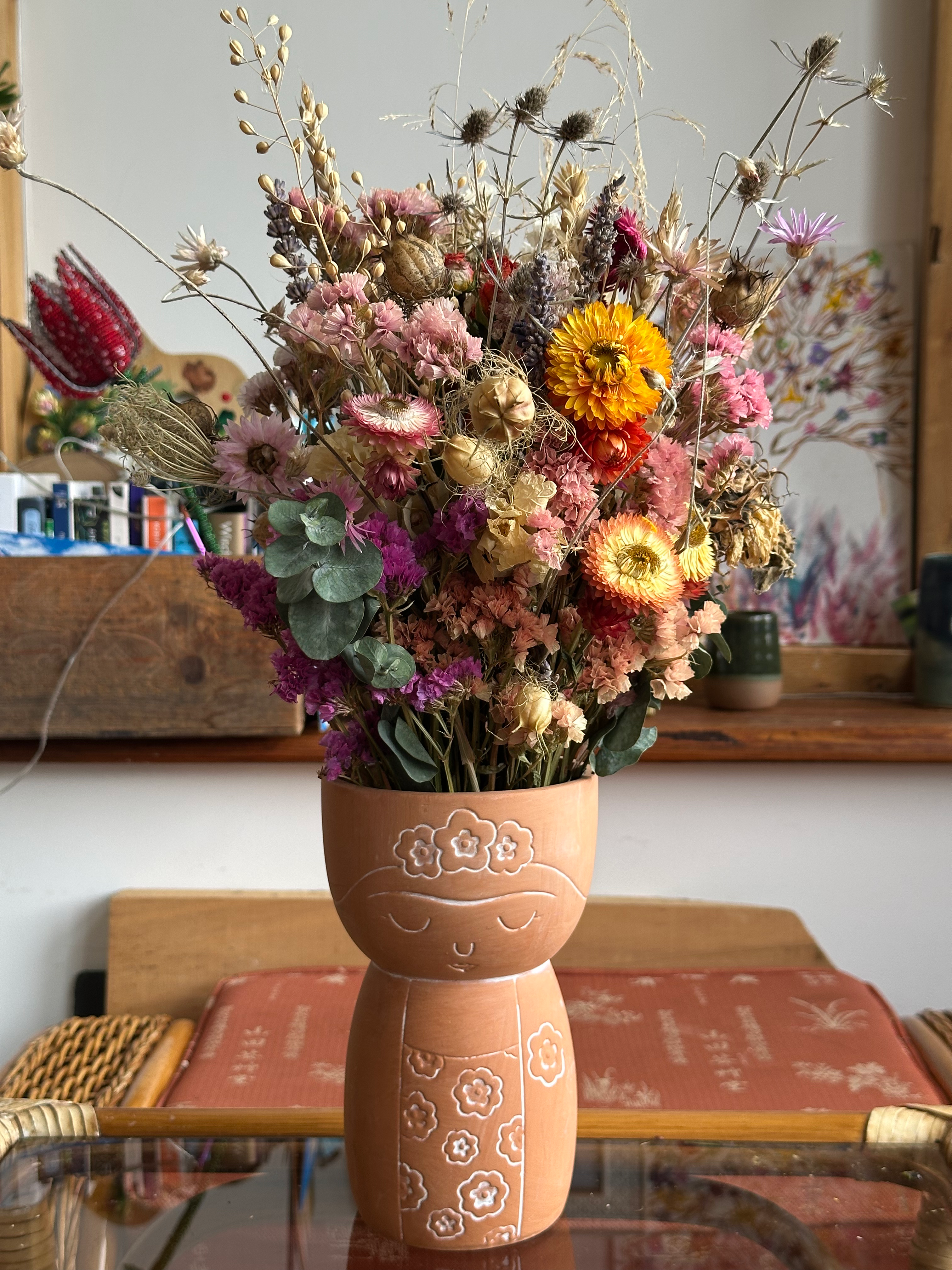 DRIED FLOWER BOUQUET - DREAMY MEADOWS - MIXED COLOURS