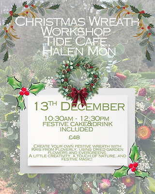 CHRISTMAS WREATH WORKSHOP AT TIDE CAFE, HALEN MON