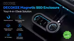 DECOKEE Magnetic SSD Enclosure+Hub:Your 4-in-1 Desk Solution