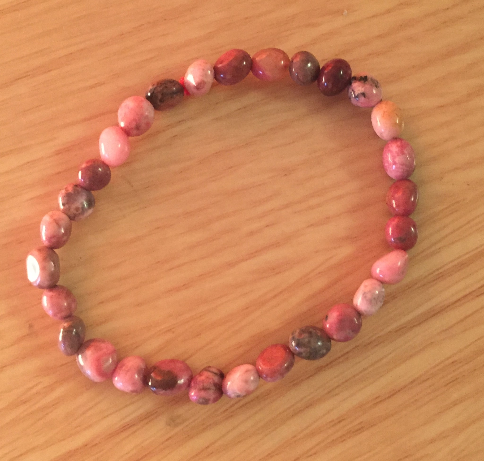 Bracelet grains de rhodochrosite - 8