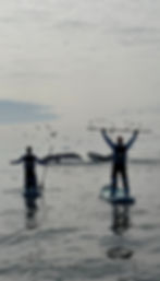 Happy guests. Paddle. Fluke.