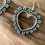 Thumbnail: Beaded flower heart earrings 