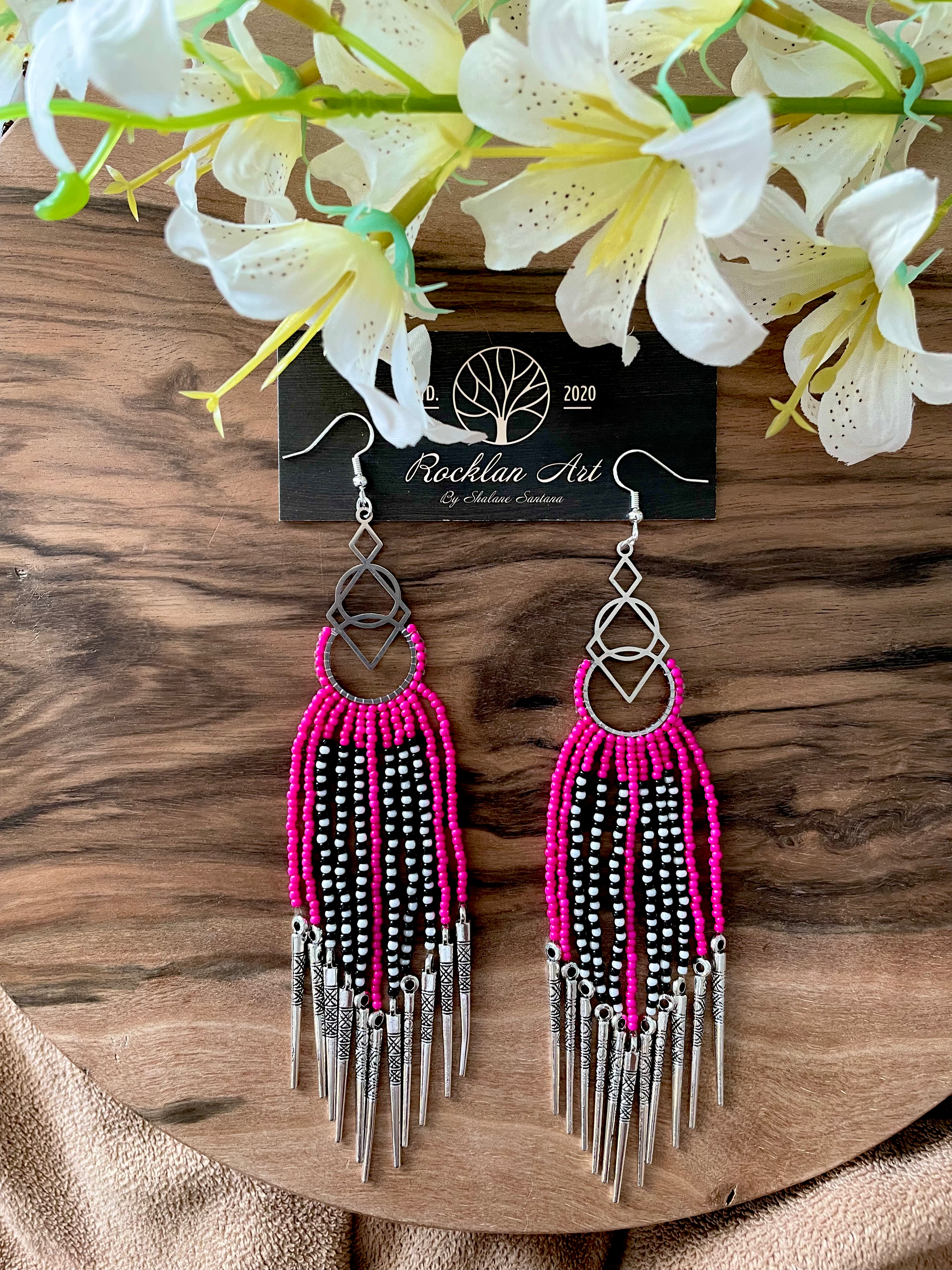 Beaded fringe earrings 