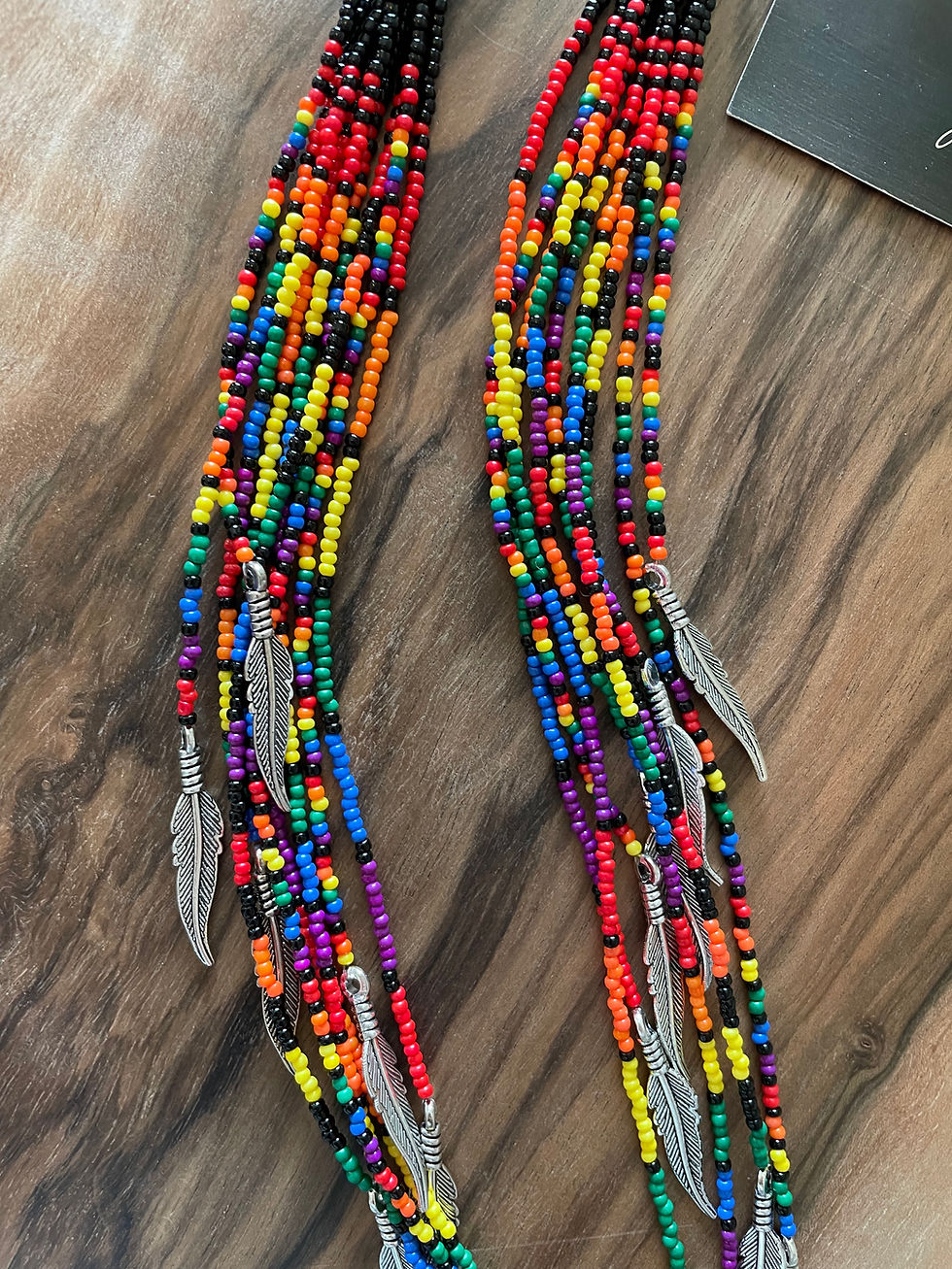縮圖：XL beaded Pride Fringe earrings 