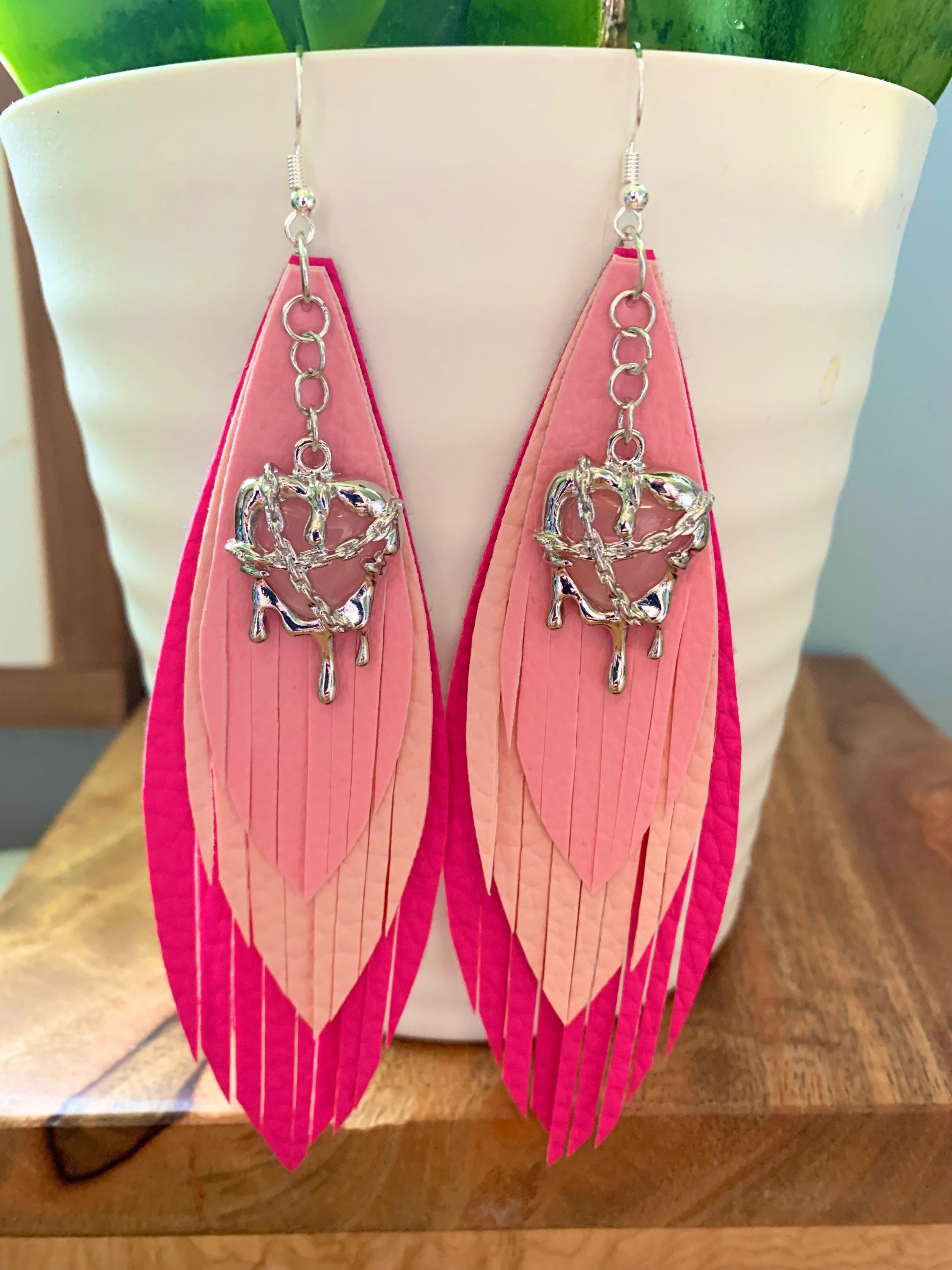 Large feather earrings 