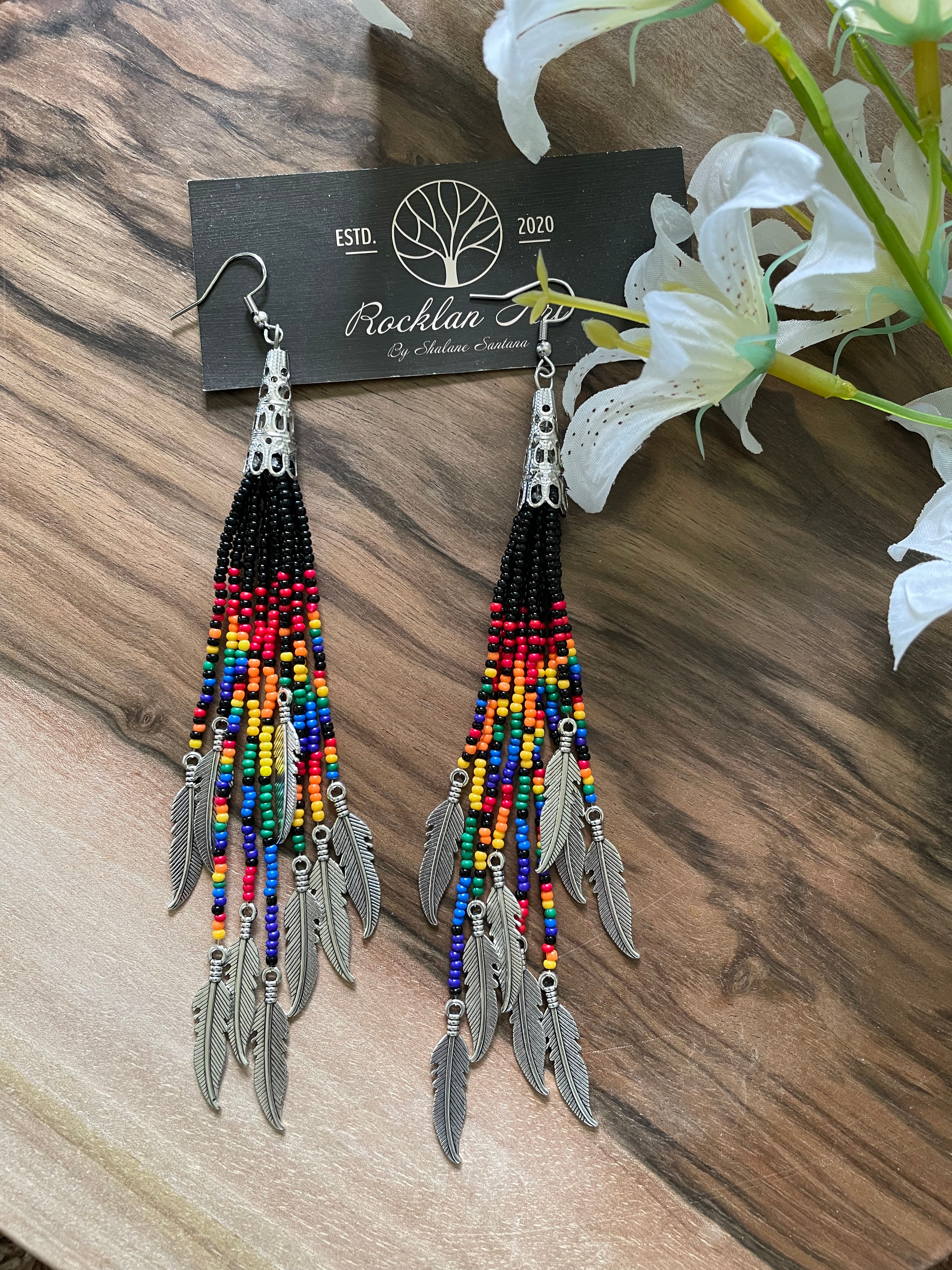 Beaded fringe earrings 