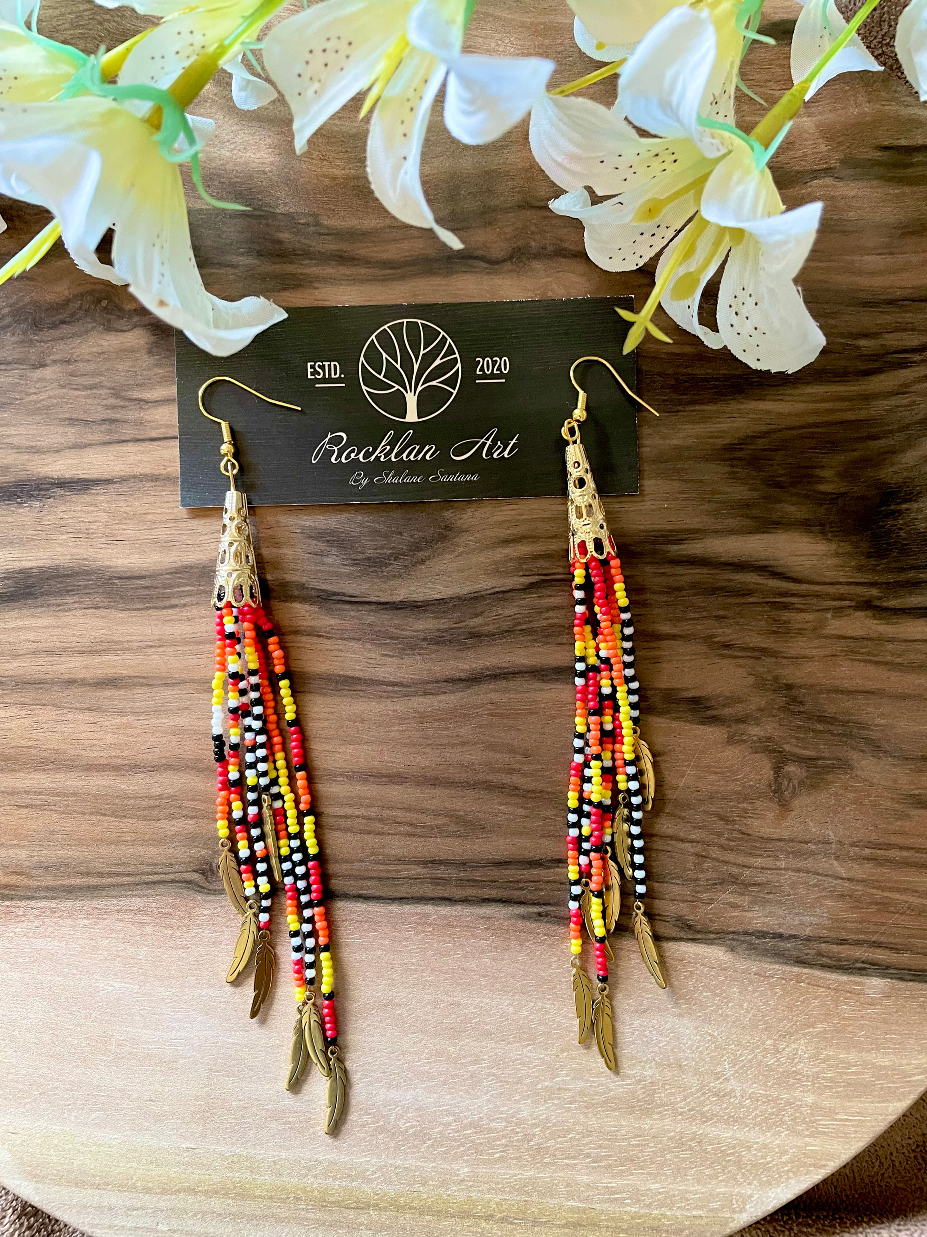 Small beaded fringe earrings 