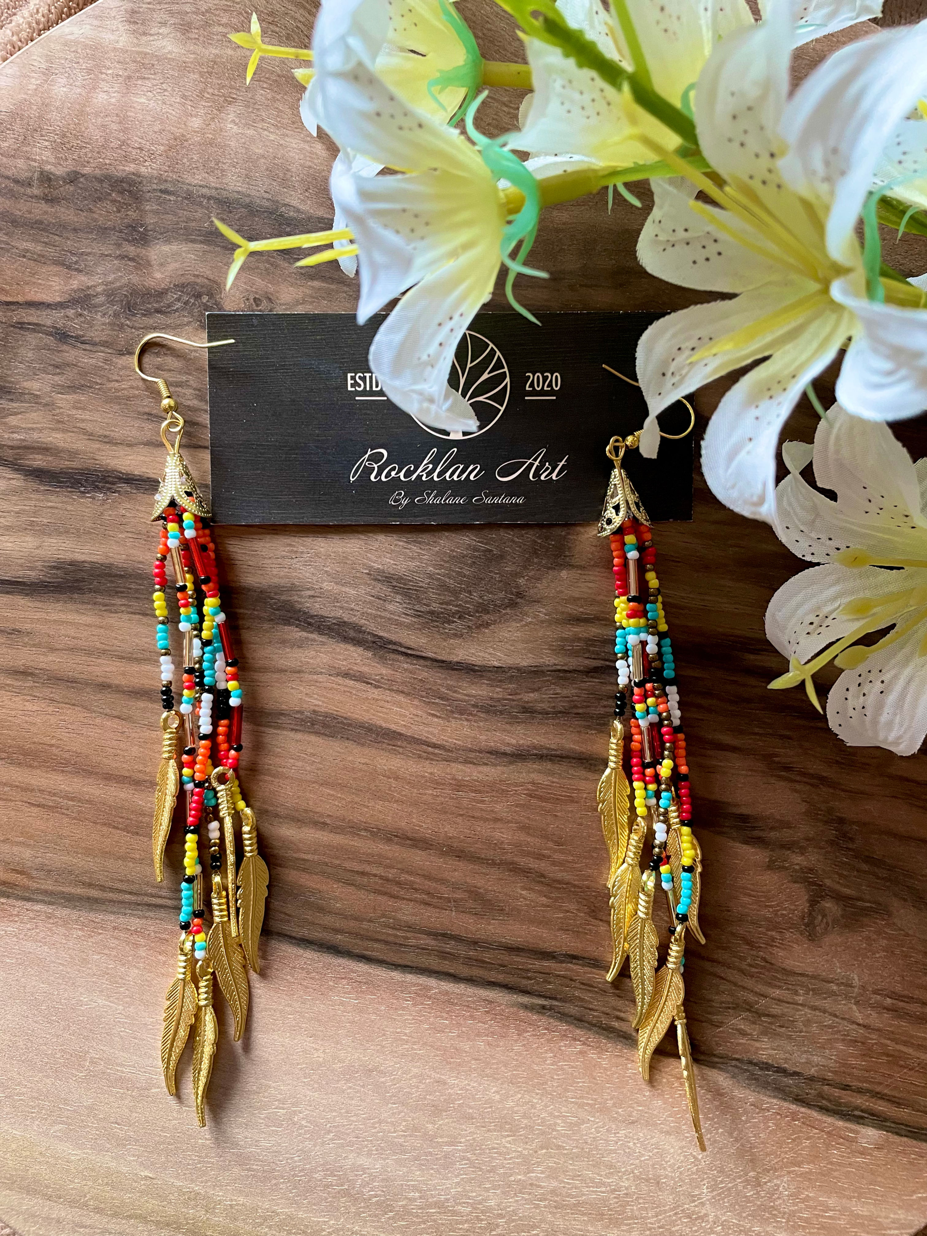 Small beaded fringe earrings 