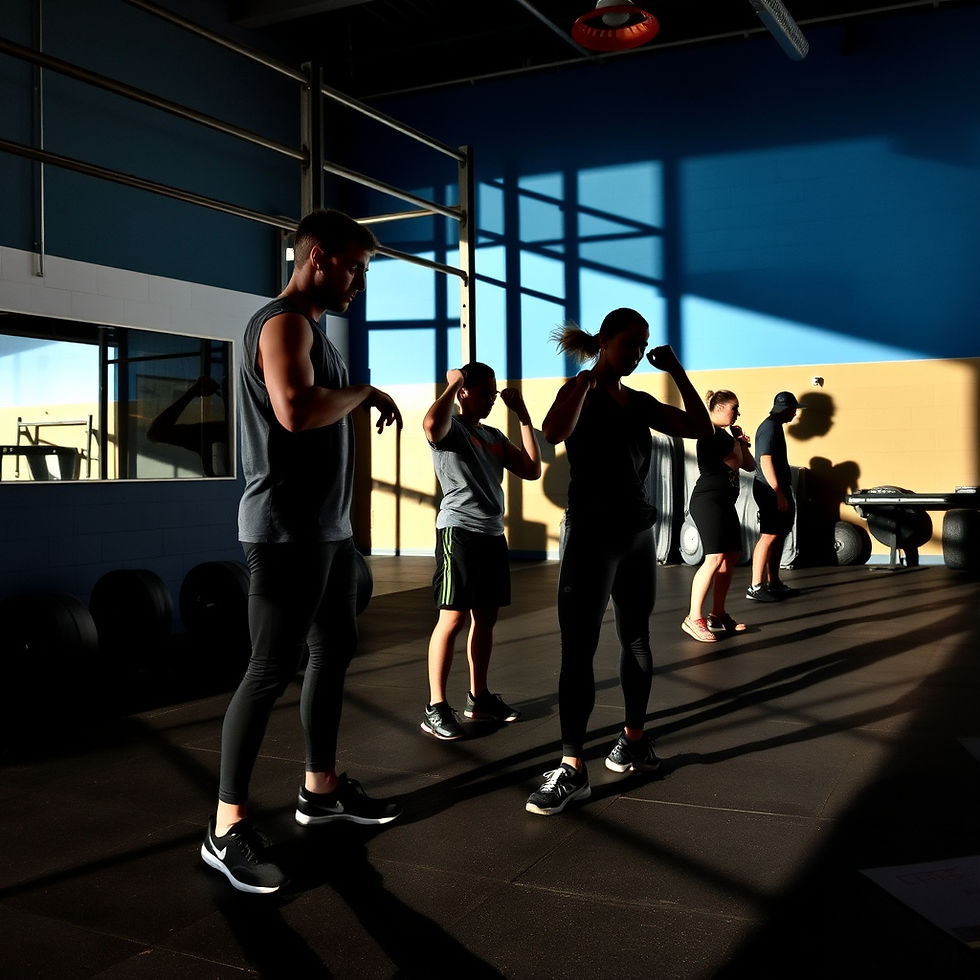 Close-up view of a CrossFit gym challenge board with colorful badges and workout goals