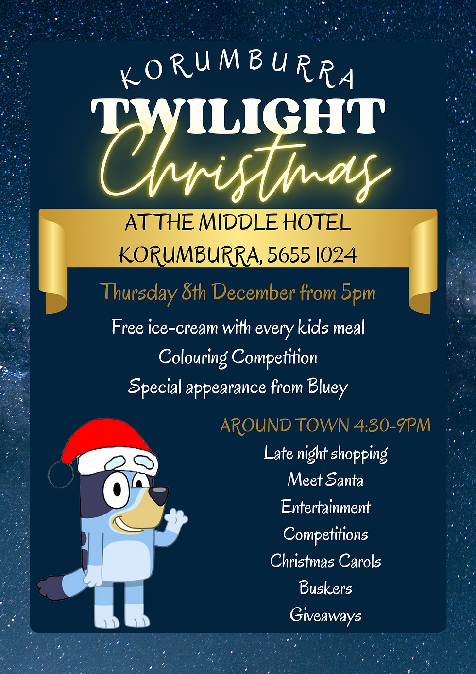 Korumburra Twilight Christmas Shopping & Family Fun - with Bluey!