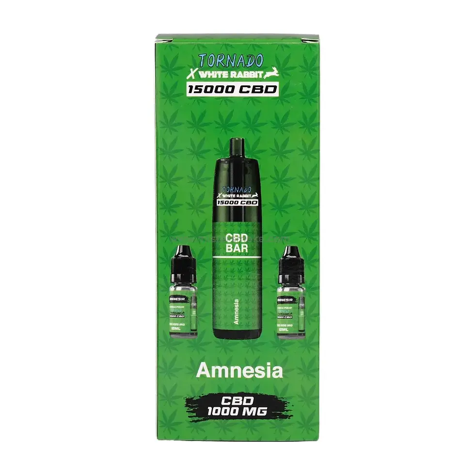PUFF TORNADO X WHITE RABBIT CBD 1000MG AMNESIA 15000 PUFFS