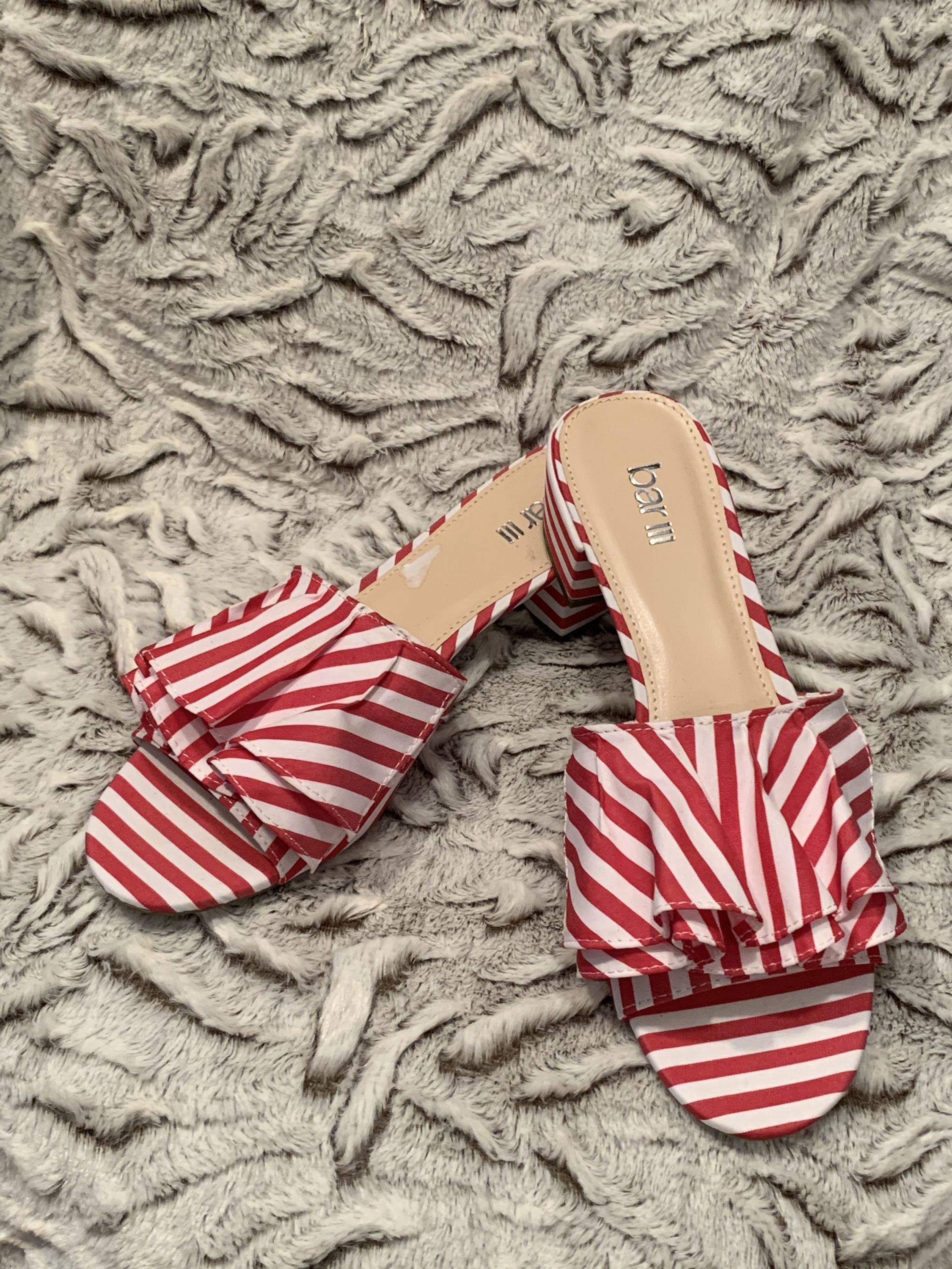 Bar III Red/White Slip Ons