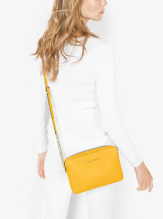 MICHAEL MICHAEL KORS Jet Set Large Saffiano Leather Crossbody Bag