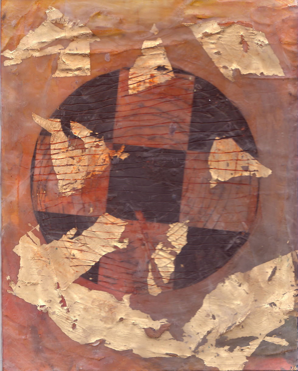 Encaustic Orb Gold Leaf
