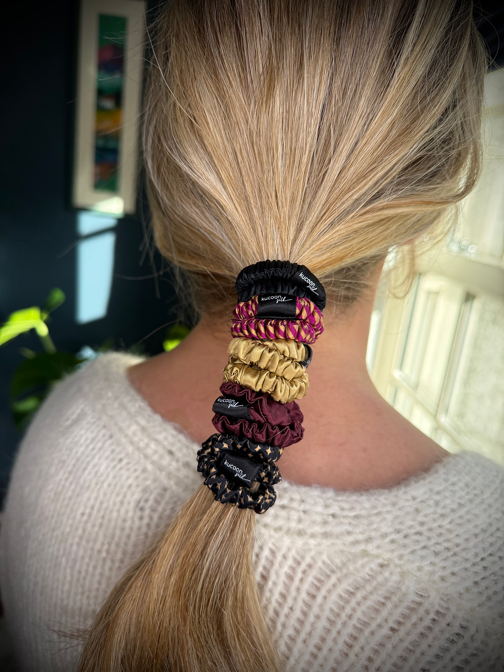 Thumbnail: GLEE SKINNY SILK SCRUNCHIE SET