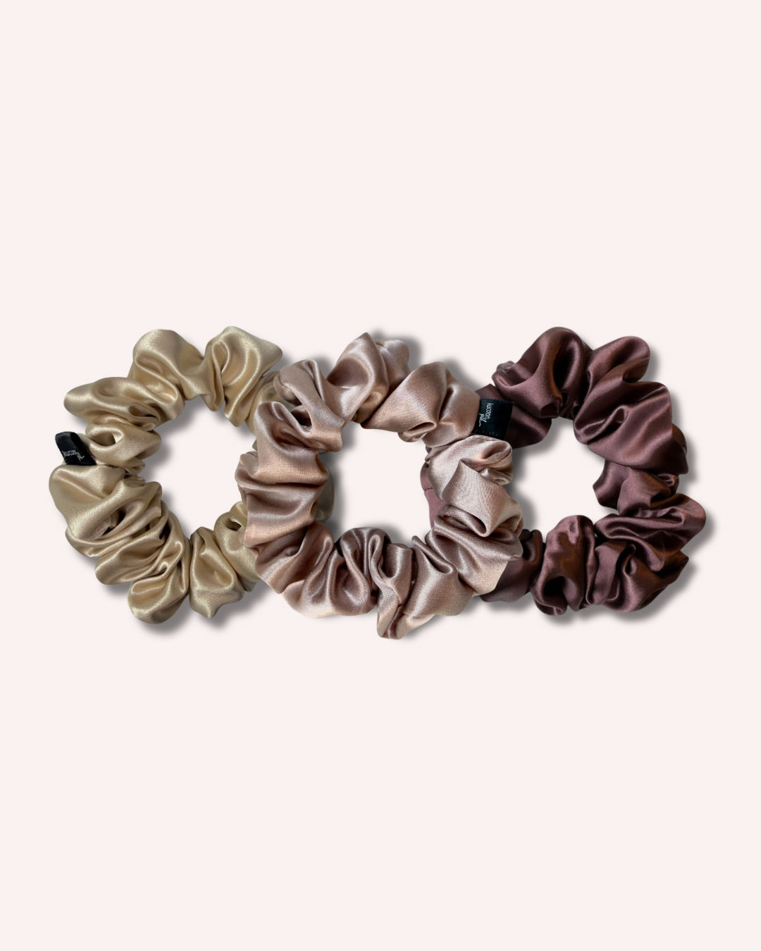 TAN LINES MIDI SILK SCRUNCHIE SET