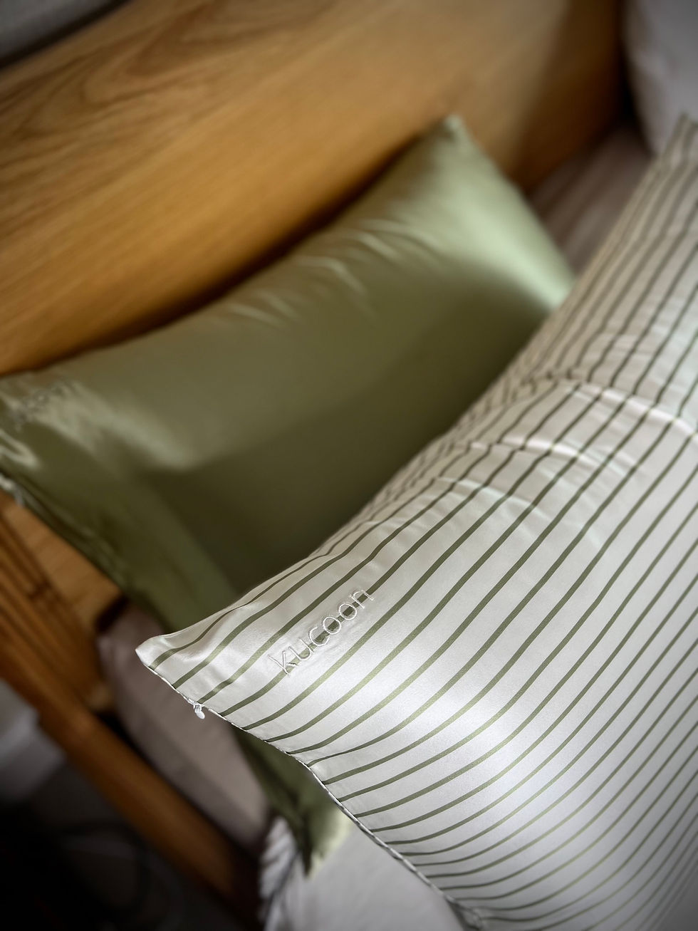 Thumbnail: BRETON IN SAGE 100% MULBERRY SILK PILLOWCASE