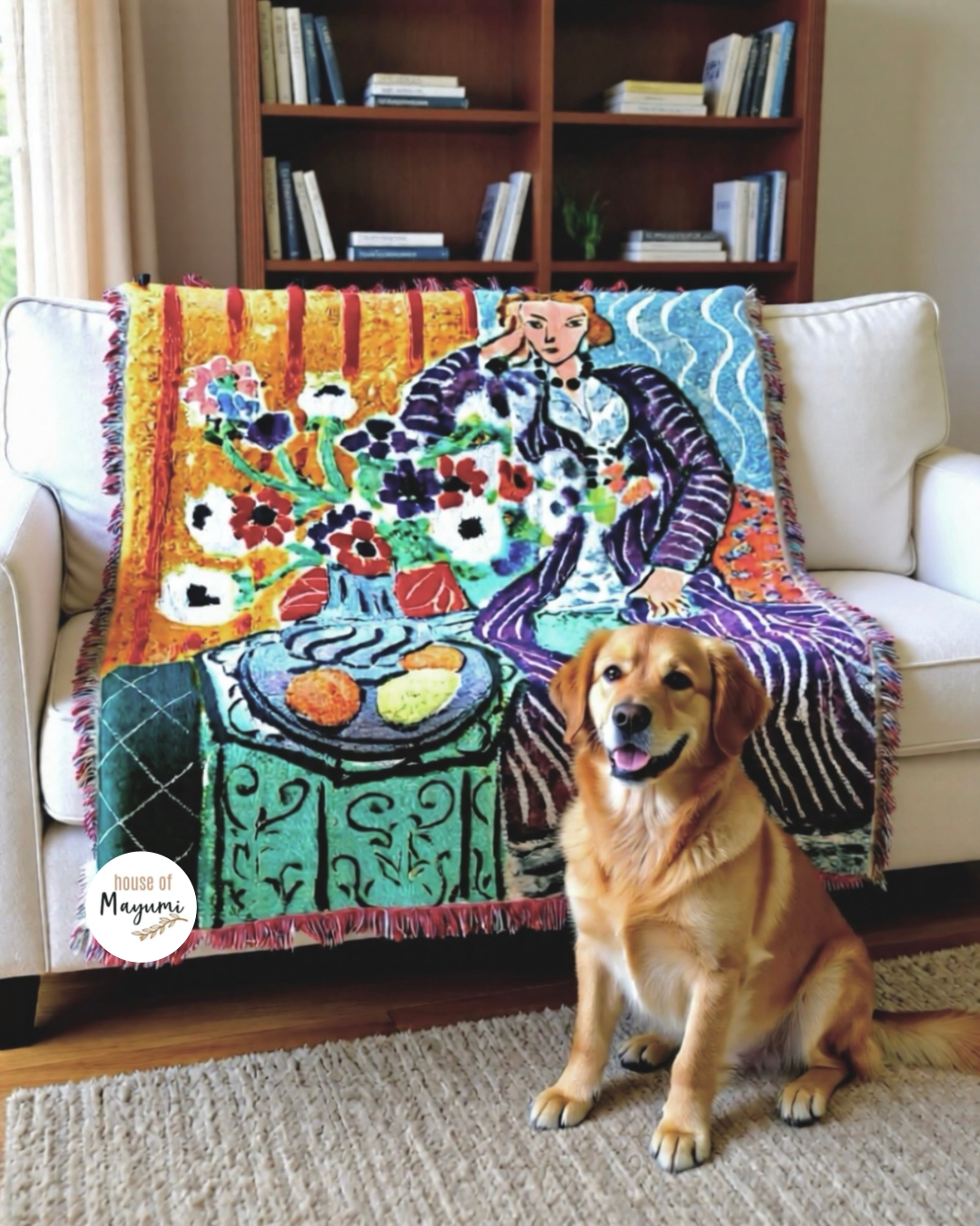 Purple Robe and Anemones- Matisse Multipurpose Blanket