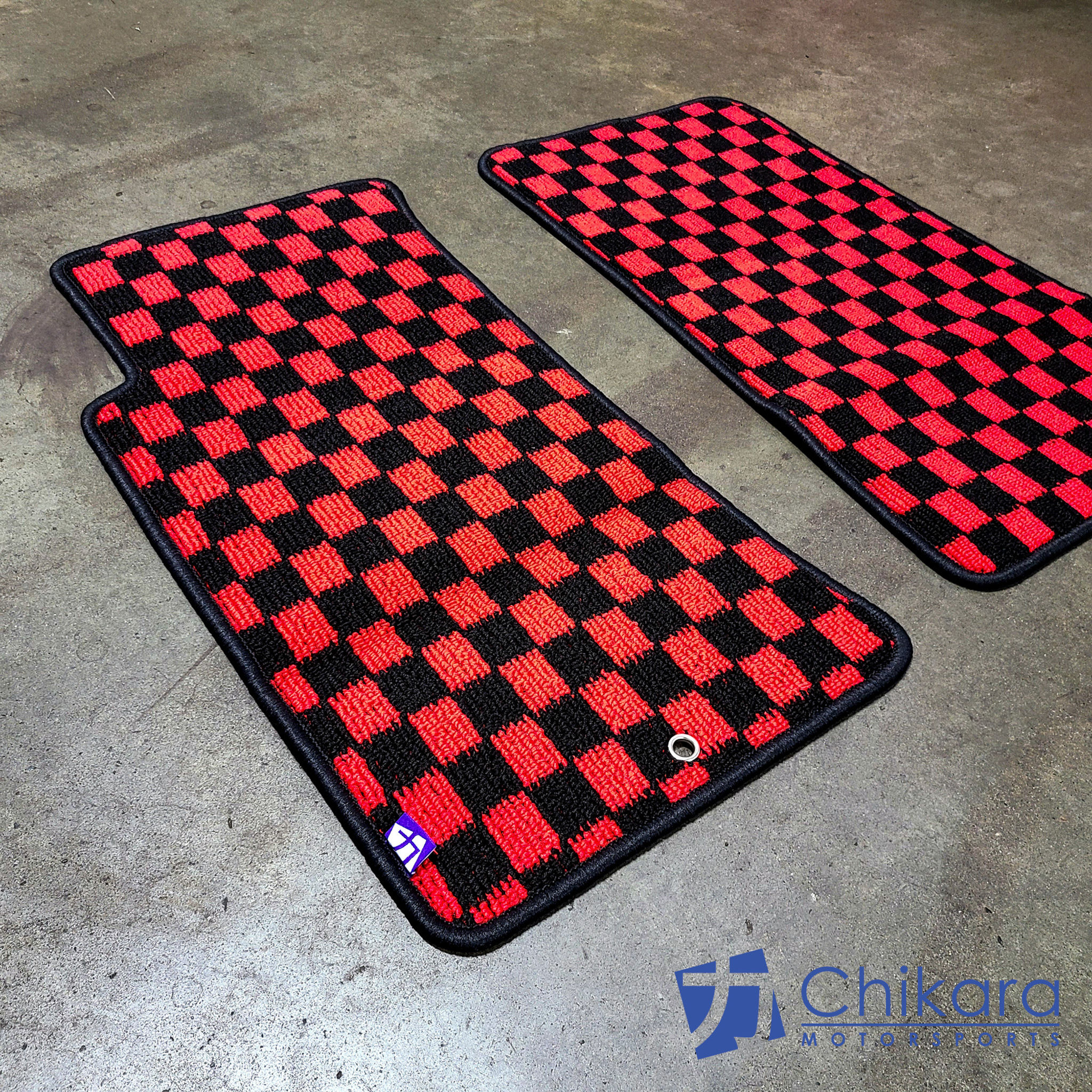 Chikara JDM Checkered Floor mats for 90-05 Miata LHD