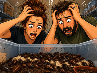 Frazzled couple looking at their Roaches