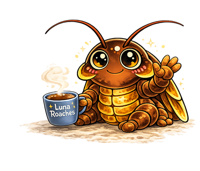 A roach waving with a Coffee Cup