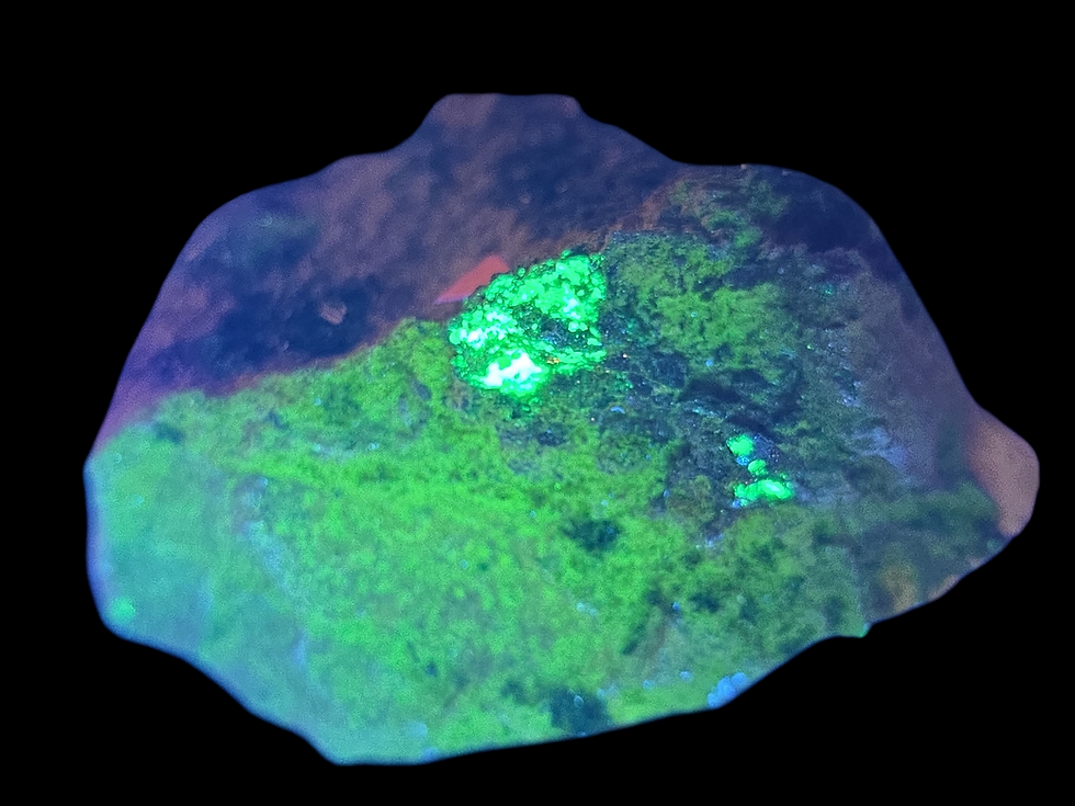 Thumbnail: 🔥 1.1 MILLION CPM Oursinite, Sklodowskite, Saléeite from Musonoi Mine+OLD label