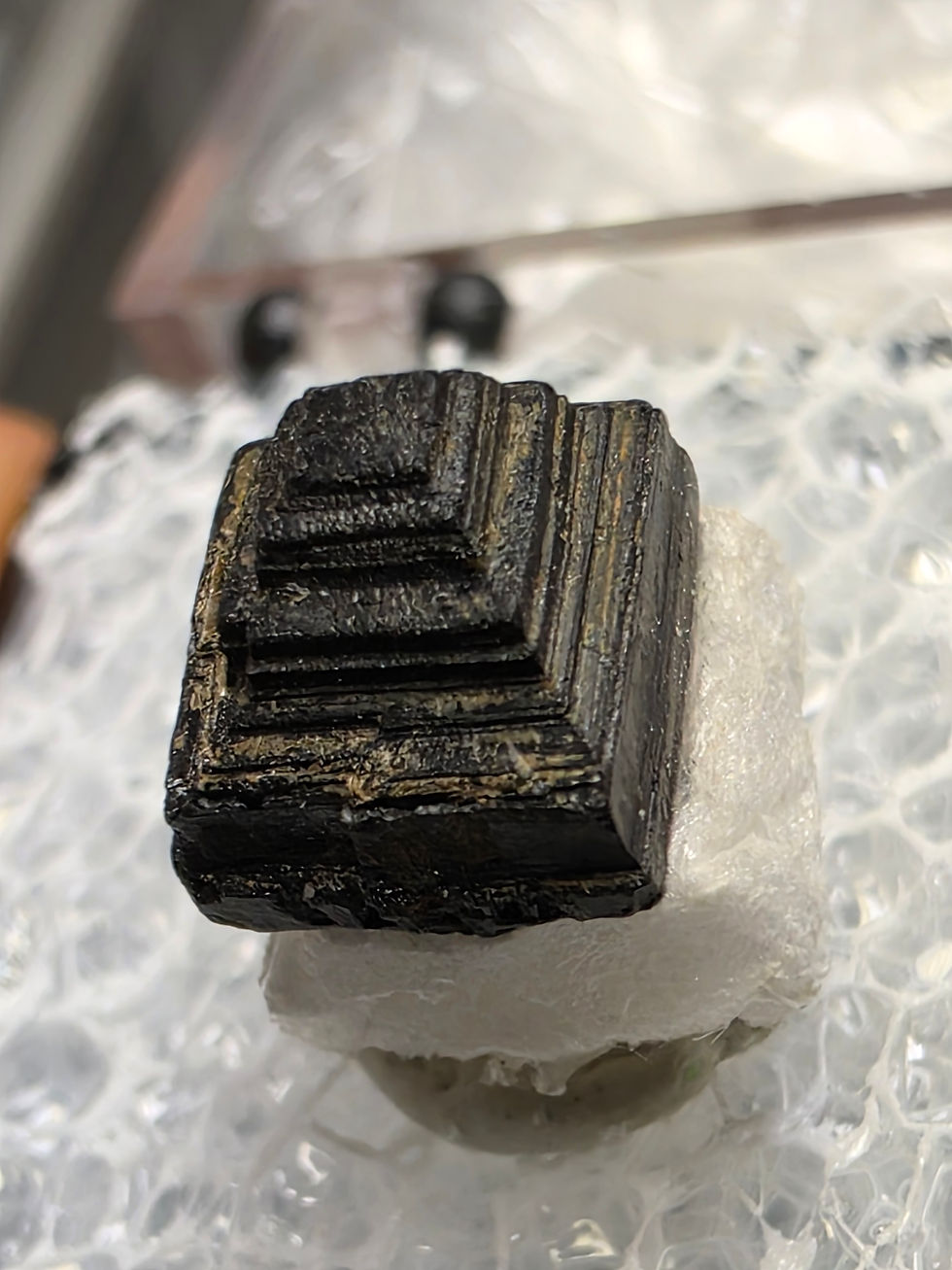 Thumbnail: Very Unique Ziggurat Style Thorianite Crystal from Amboasary Sud, Madagascar
