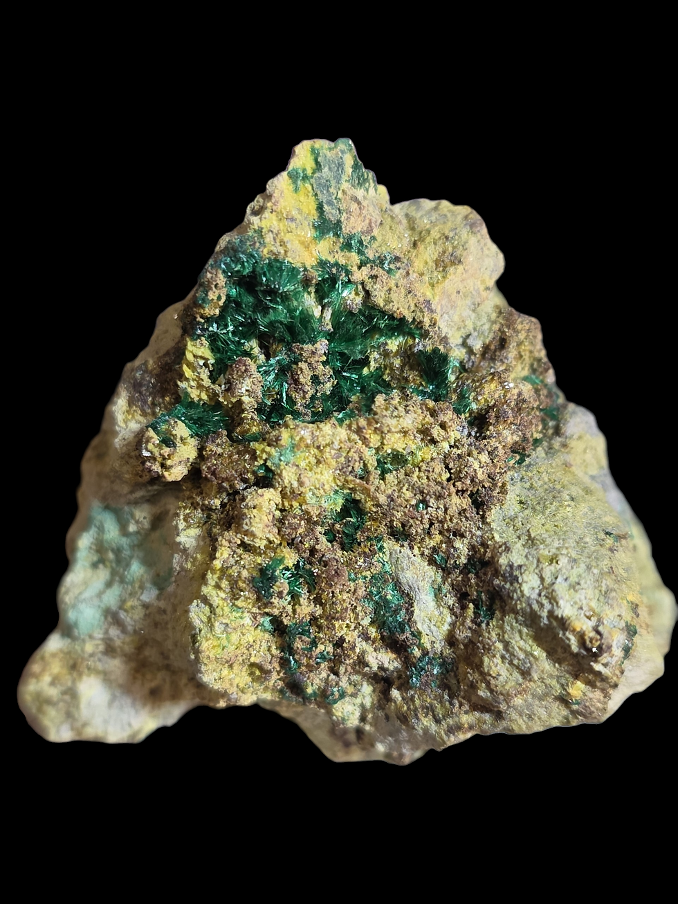 Thumbnail: Cuprosklodowskite, Uranophane, Metatorbernite, Kasolite ex: Quinter 550k