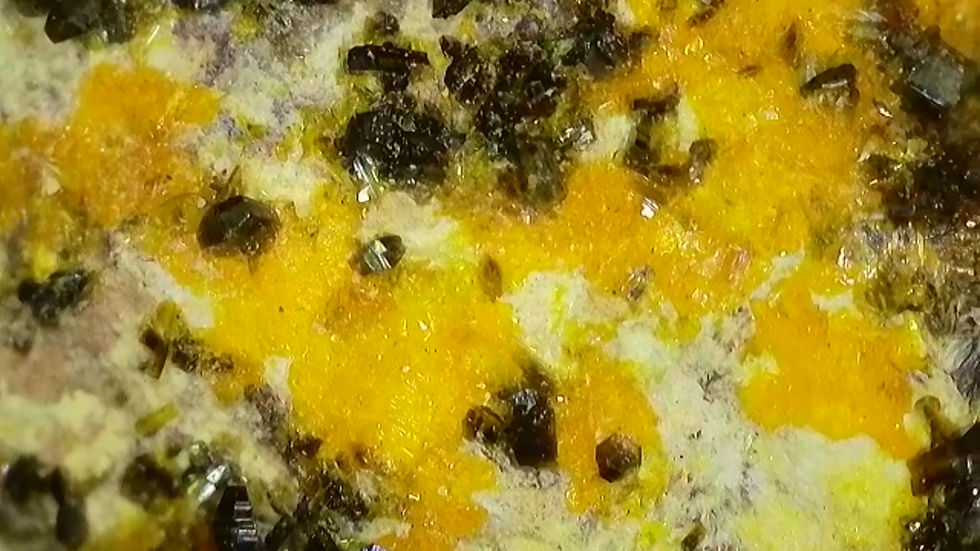 Thumbnail: RARE! Swamboite (Nd) from Type Locality Swambo Hill with Soddyite 370,000 cpm 