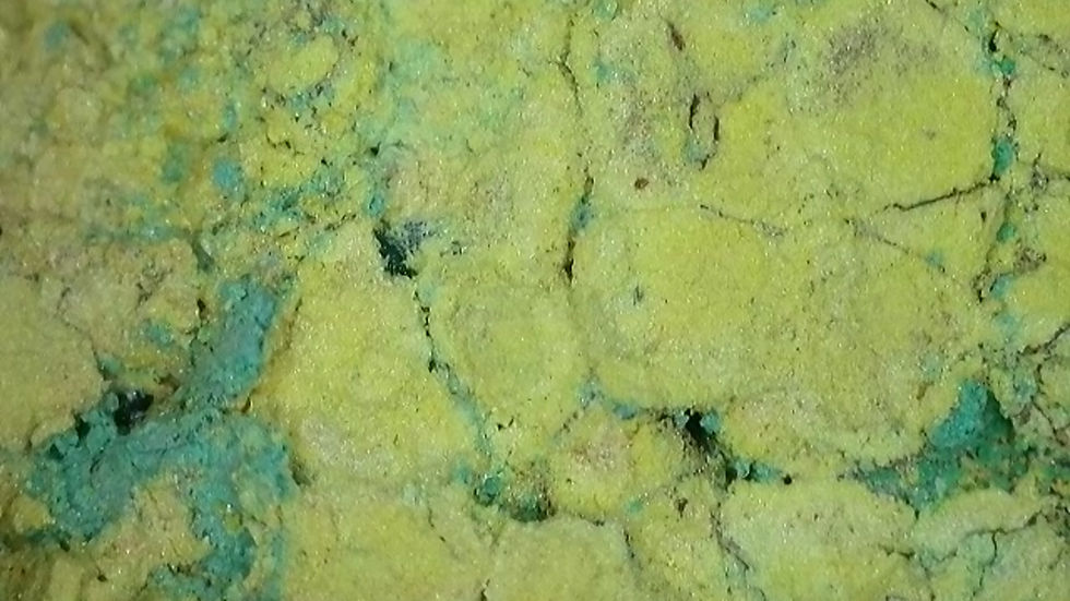 Thumbnail: 500,000 cpm Large Vandenbrandeite, Cuprosklodowskite, Kasolite from Musonoi Mine