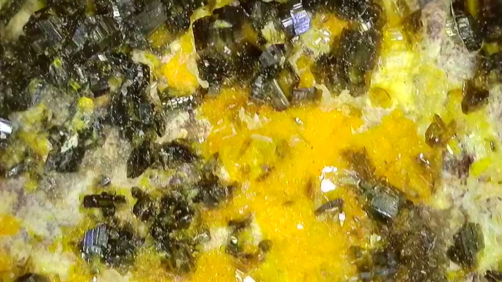 Thumbnail: RARE! Swamboite (Nd) from Type Locality Swambo Hill with Soddyite 370,000 cpm 
