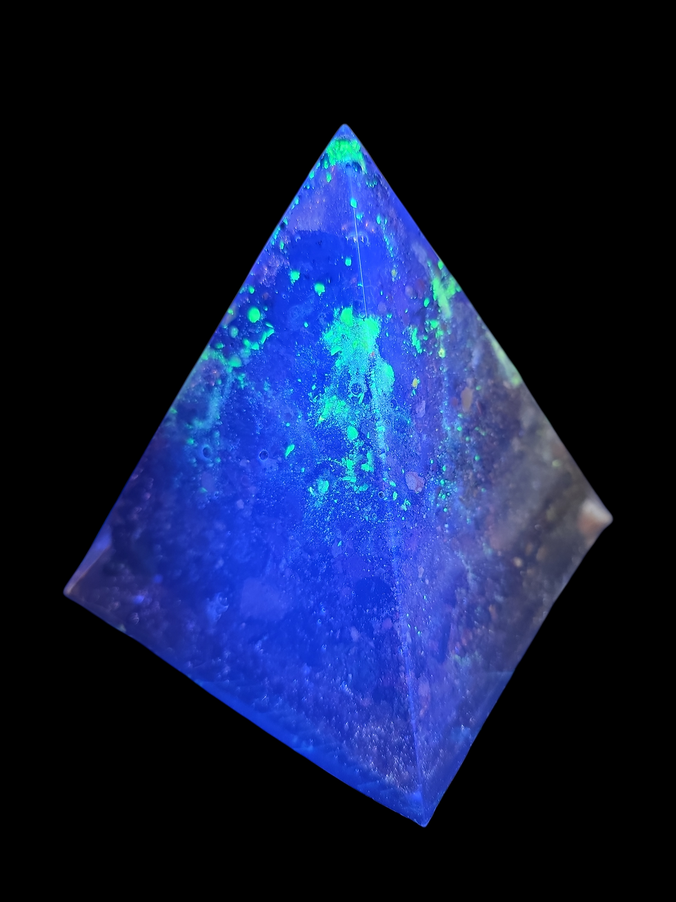 Thumbnail: Huge 9.5 cm Uraninite Resin Pyramid 525,000 cpm