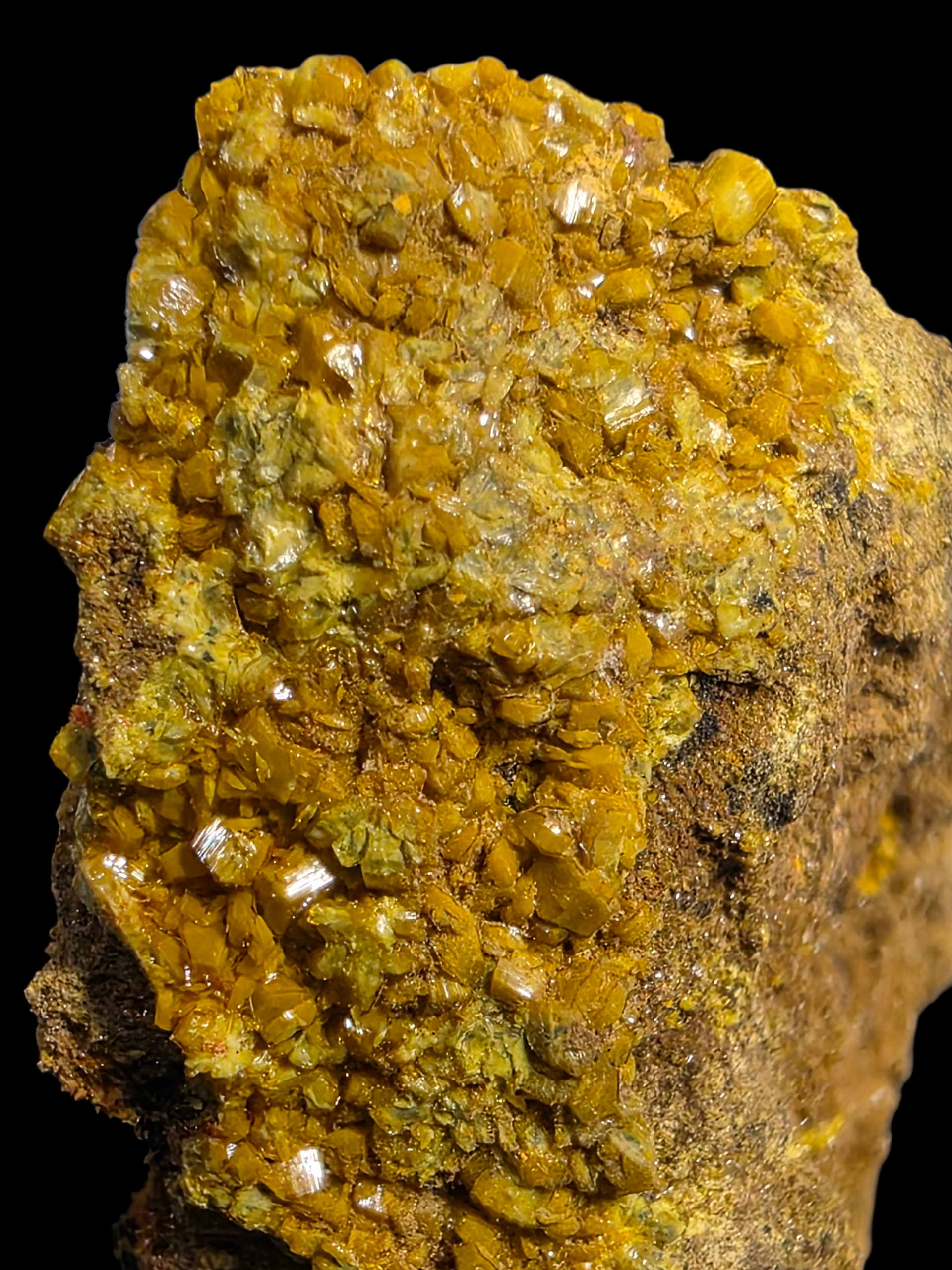 Top Grade Soddyite Crystals with Curite and Uraninite from Shinkolobwe Mine
