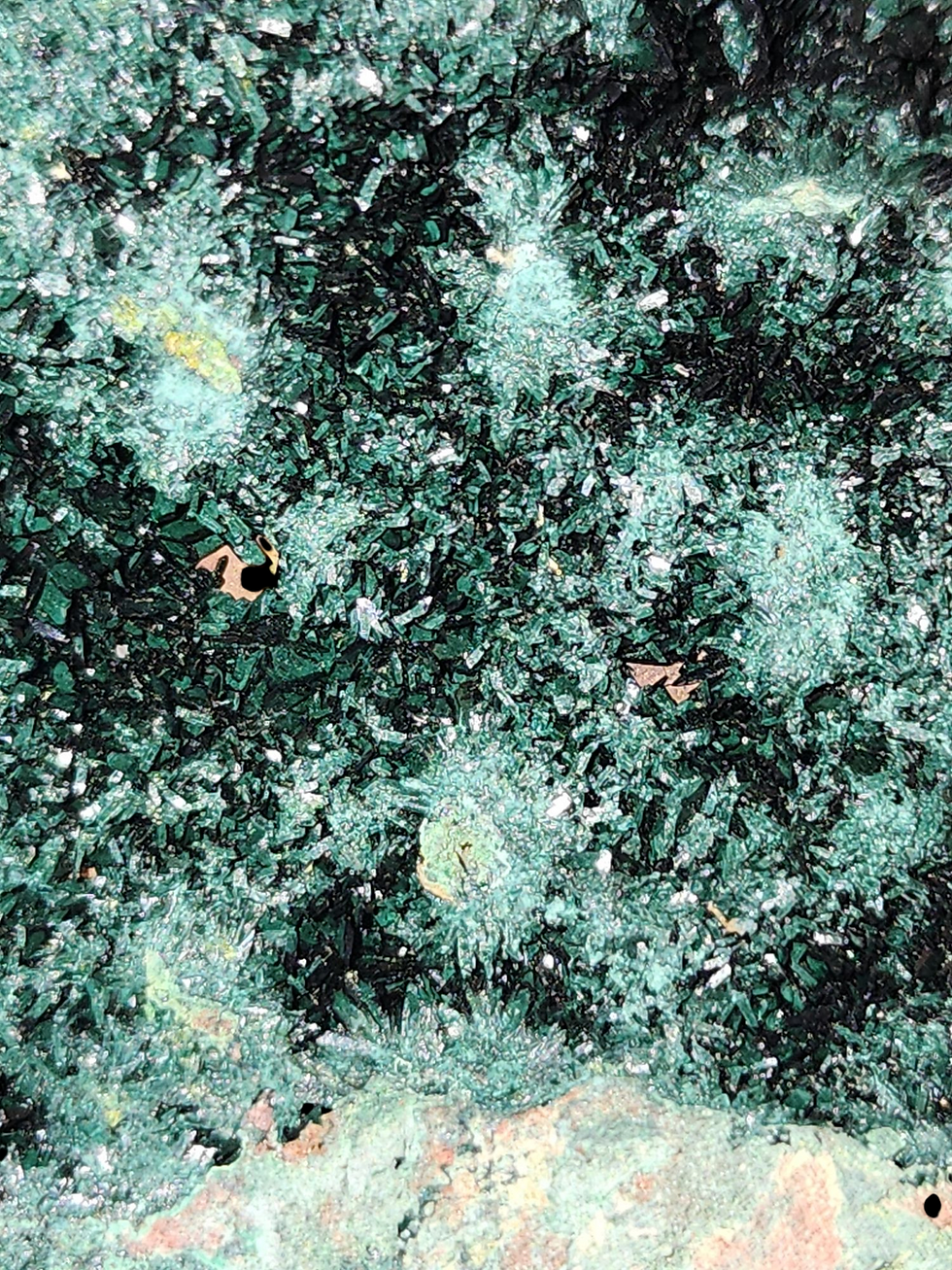Thumbnail: 500,000 cpm Large Vandenbrandeite, Cuprosklodowskite, Kasolite from Musonoi Mine